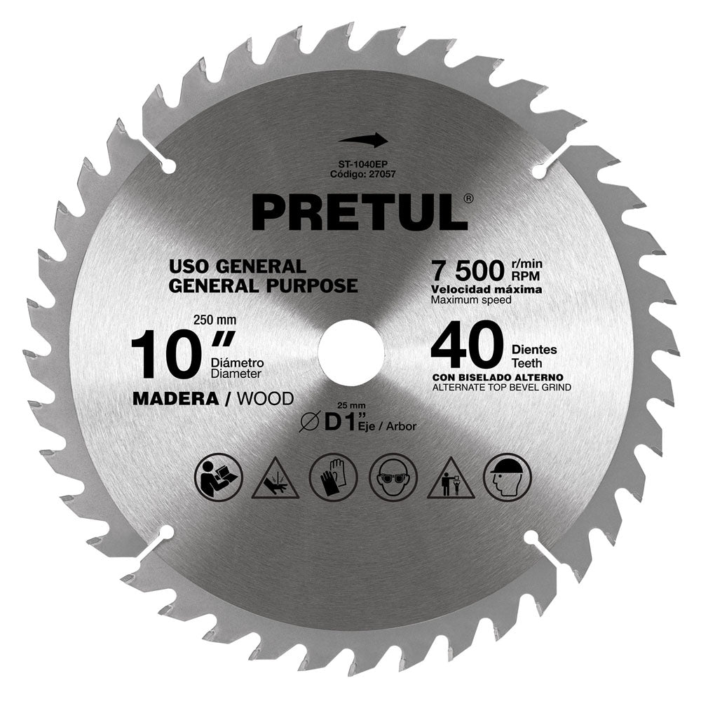 DISCO SIERRA P MADERA 10" 40 DIENTES CENTRO 1
