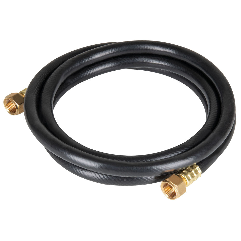 MANGUERA PARA GAS 3/8' FLEXIBLE NEGRA DE 1.5 M, CON CONEXIÓN