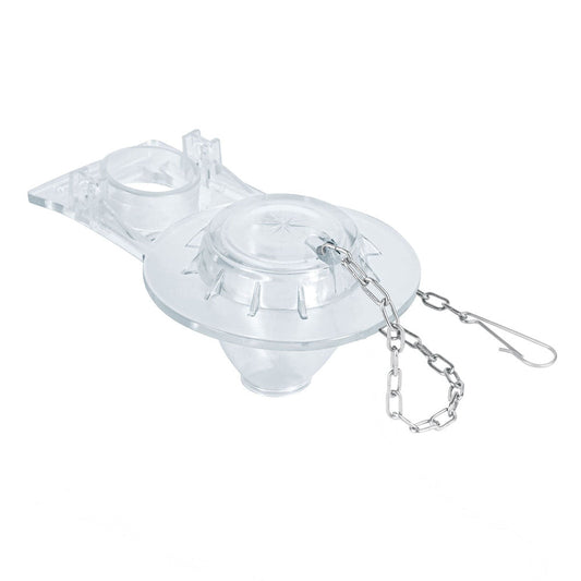 SAPO PARA WC PVC TRANSPARENTE CON CADENA INOXIDABLE 2 SA-008