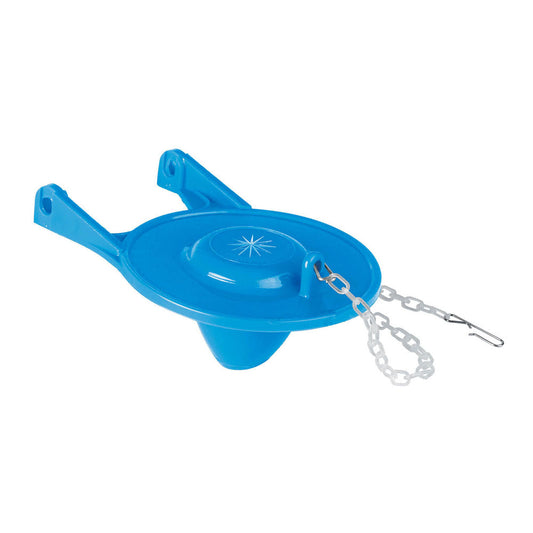 SAPO DE 3 DE PVC PARA WC, AZUL CON CADENA PLASTICA, FOSET