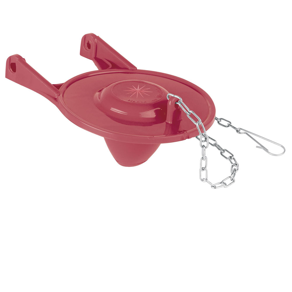 SAPO DE 3 SILICONA PARA WC ROJO C/ CADENA DE ACERO INOX