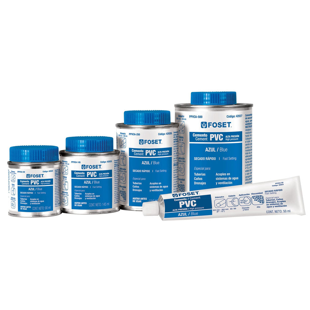 CEMENTO AZUL PARA PVC HASTA 12" BOTE 500 ML