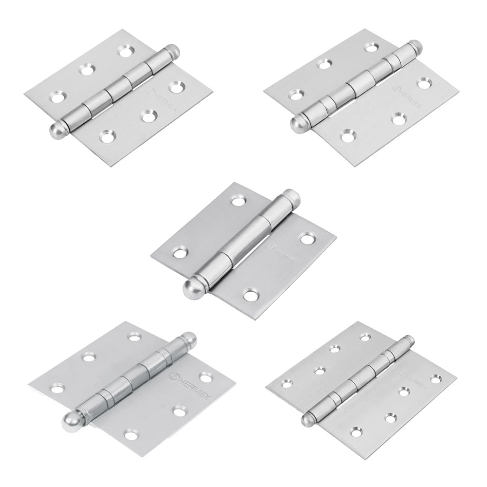 BISAGRA CUADRADA 3-1/2', ACERO INOXIDABLE, PLANA