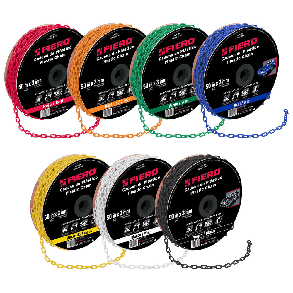 CADENA DE PLASTICO DE 5MM ROJA CAPL-5R