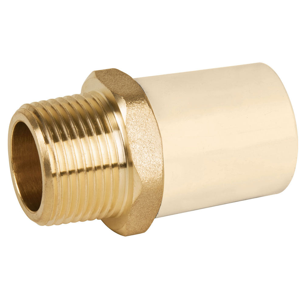 ADAPTADOR  MACHO DE CPVC CON INSERTO METÁLICO, 19MM