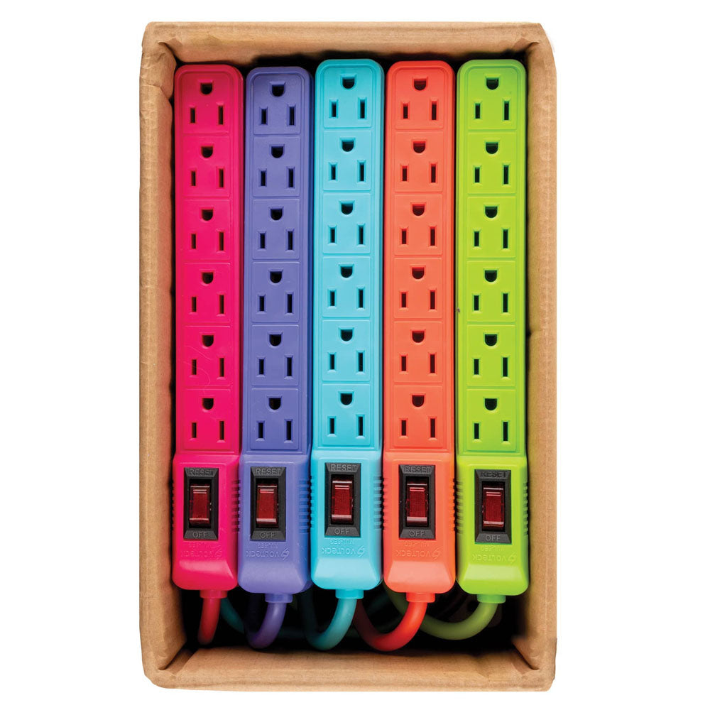 MULTICONTACTO 6 ENTRADAS CON  INTERRUPTOR, COLORES A GRANEL