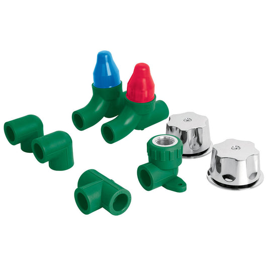 KIT DE CONEXIONES Y VALVULAS PARA INSTALACION REGADERA