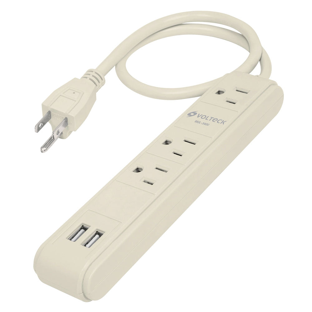 MULTICONTACTO, 3 ENTRADAS,CON 2 ENTRADAS USB, ATERRIZADO
