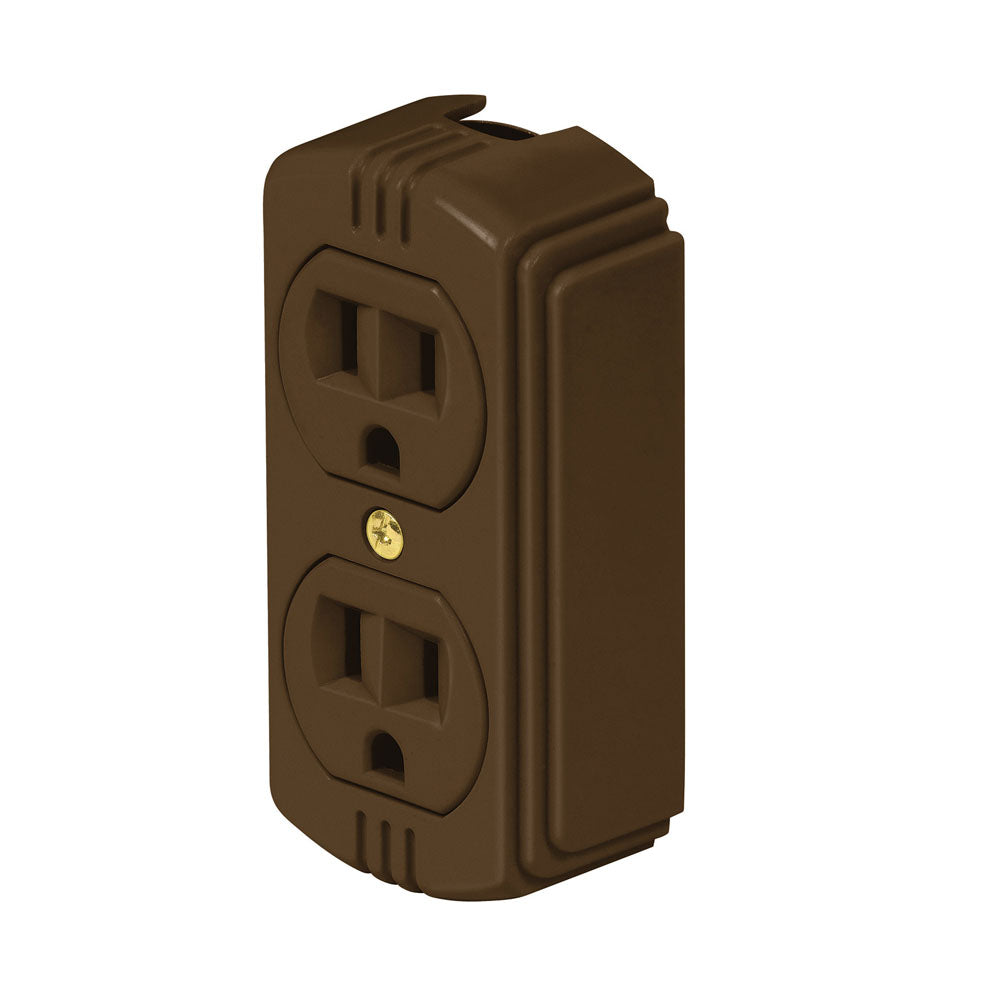 CONTACTO DE SOBREPONER DUPLEX 2 POLOS TIERRA CAFE COSO-DA-C 10.24
