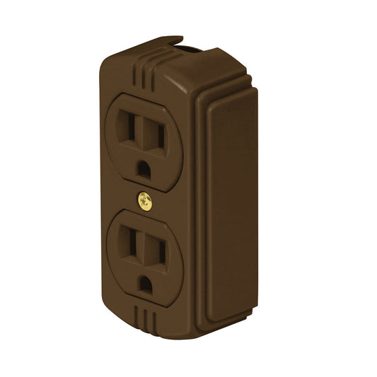 CONTACTO DE SOBREPONER DUPLEX 2 POLOS TIERRA CAFE COSO-DA-C 10.24