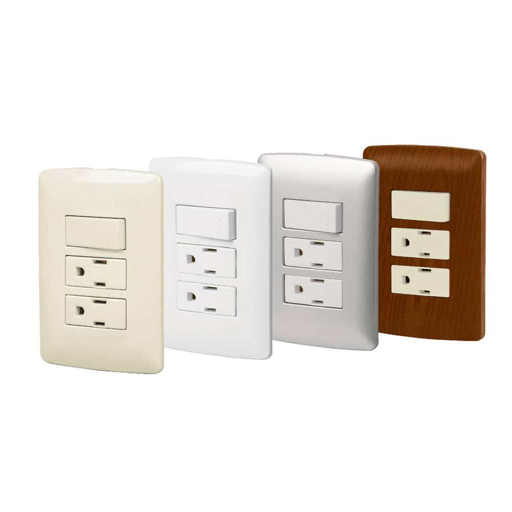 PLACA ARMADA 2 CONTACTOS INTERRUPTOR BLANCO ITALIANA PA-APCO-I3B