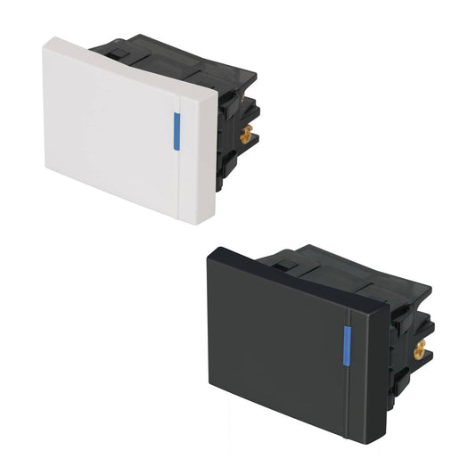 INTERRUPTOR DE 3 VÍAS, 1.5 MÓDULOS, LÍNEA ESPAÑOLA, BLANCO