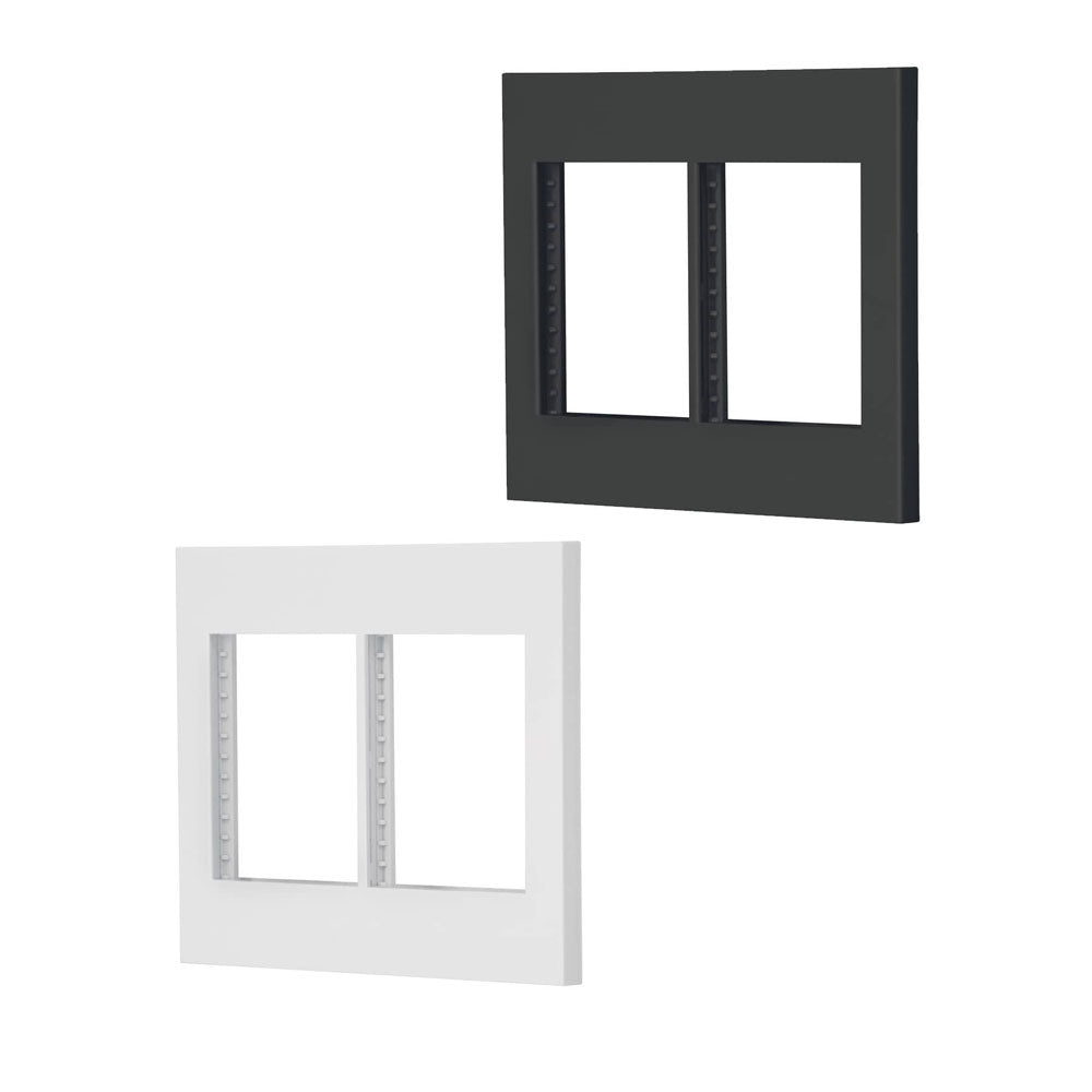 PLACA 2 VENTANAS, 6 MÓDULOS, LÍNEA ESPAÑOLA, COLOR BLANCO