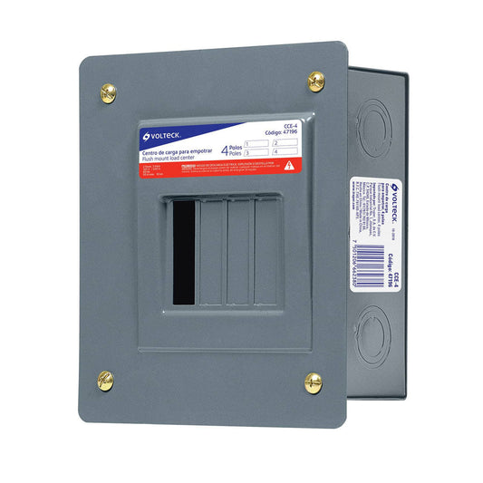 CENTRO DE CARGA EMPOTRABLE, 4 POLOS, VOLTECH