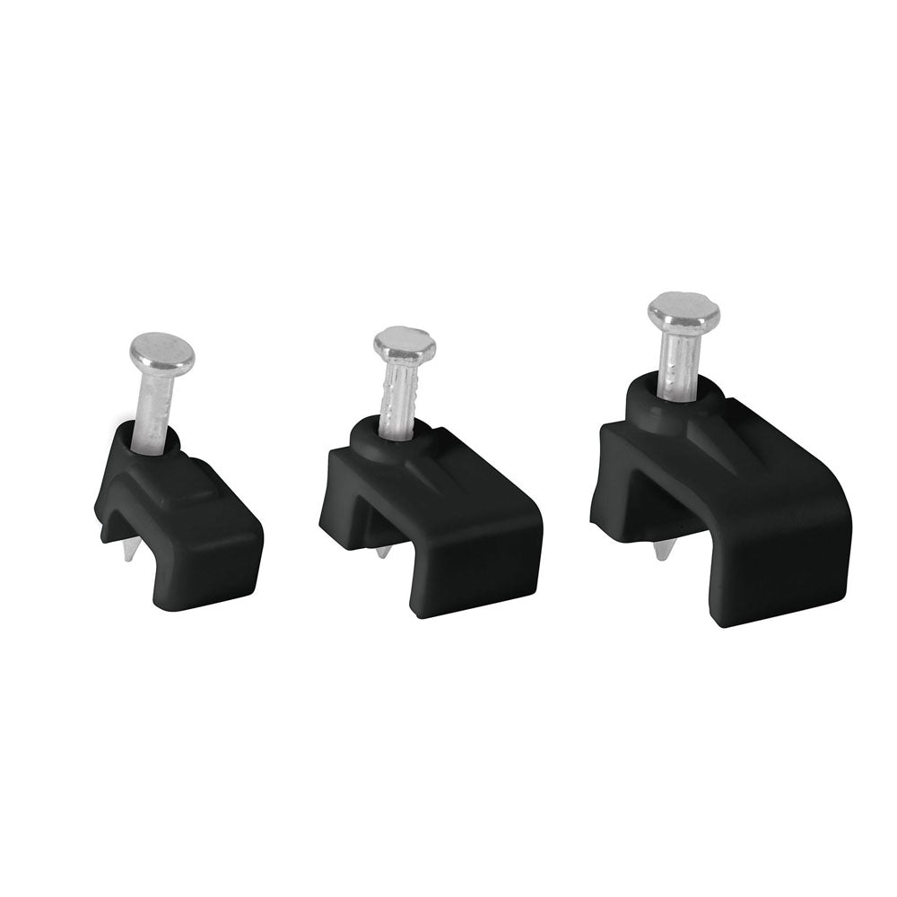 GRAPA PARA CABLE PLANO 3 X 6 M NEGRA BOLSA 20 PZAS
