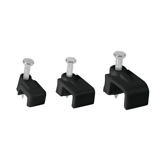 GRAPA PARA CABLE PLANO 5 X 8.5 NEGRA BOLSA 20 PZAS