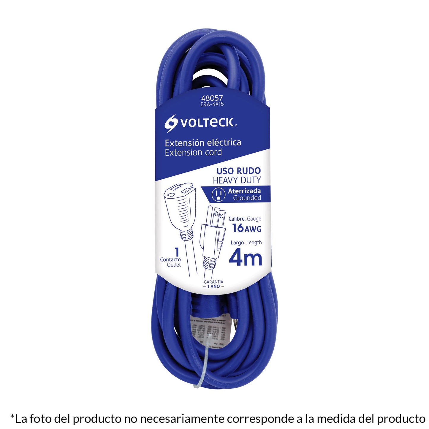 EXTENCION USO RUDO ATERRIZADA 4M CALIBRE 16 VOLTECH