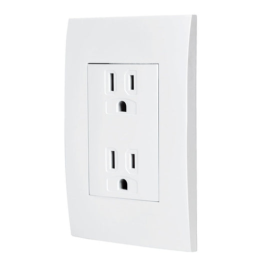 CONTACTO DÚPLEX, 2 POLOS + TIERRA, LÍNEA OSLO, BLANCO