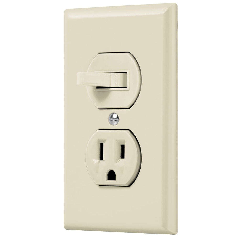 PLACA ARMADA INTERRUPTOR Y CONTACTO, LINEAS STANDARD, MARFIL