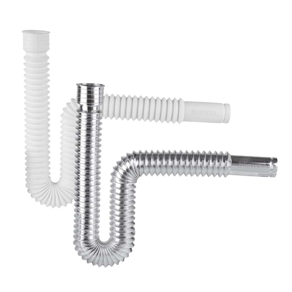 CÉSPOL FLEXIBLE PARA LAVABO O FREGADERO, ACABADO CROMADO