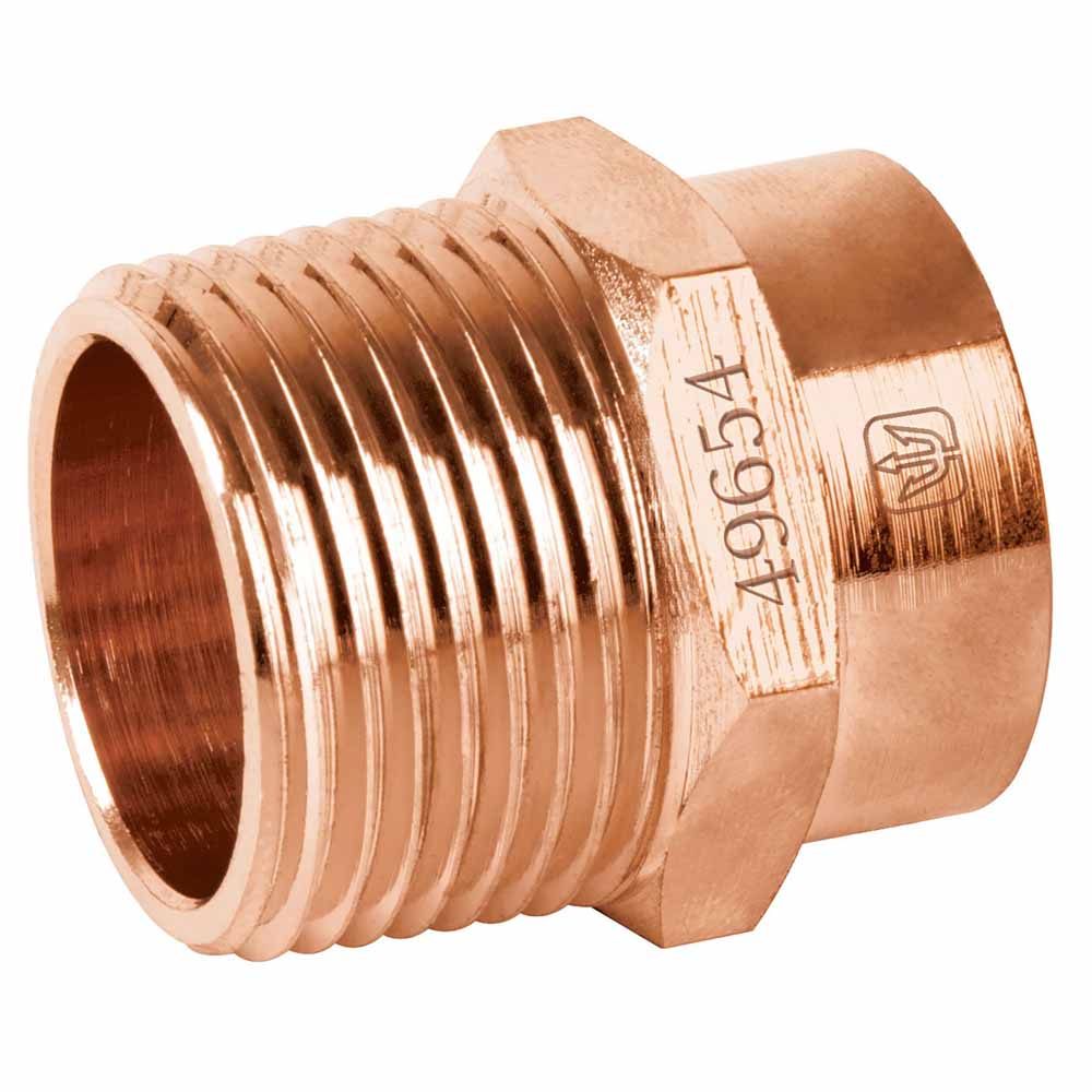 CONECTOR DE COBRE, ROSCA EXTERIOR 3/4'
