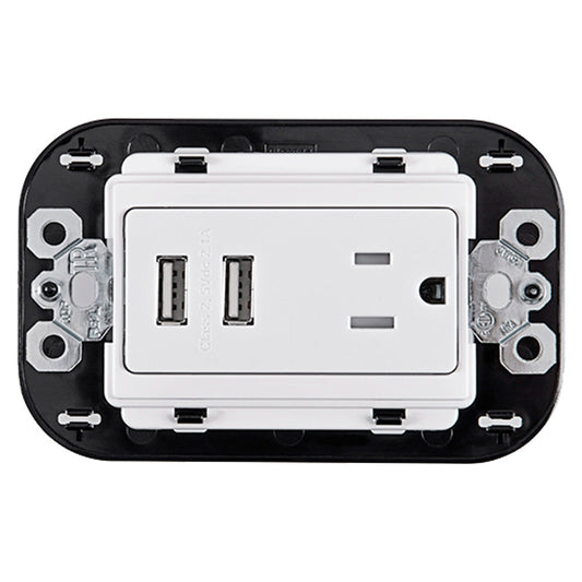 CONTACTO POLARIZADO CON TOMA USB QMX